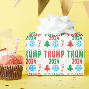 Trump 2024: Weihnachtsfeierliches Umschlagpapier Geschenkpapier