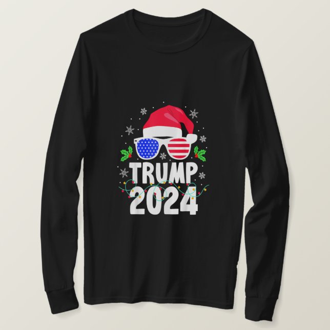 Trump 2024 Weihnachtsmannmütze Weihnachten Weihnac T-Shirt (Design vorne)