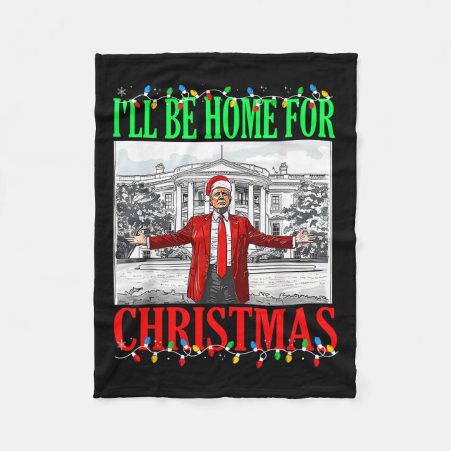 Trump 2024 werde ich für den Weihnachtslustigen Tr Fleecedecke (Vorderseite)