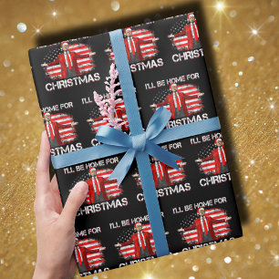 Trump 2024 werde ich zu Weihnachten Zuhause sein Geschenkpapier