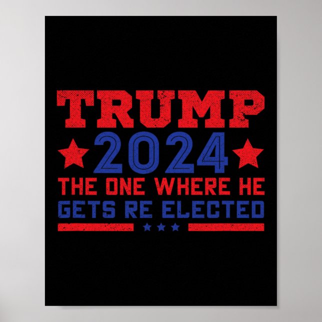 Trump 2024, wo er wiedergewählt wird poster (Vorne)