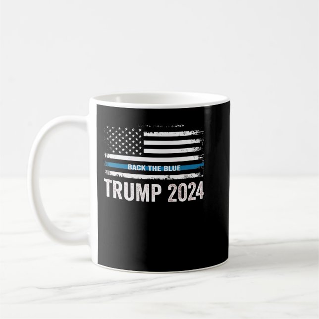 Trump 2024 zurück zum Blau Kaffeetasse (Links)
