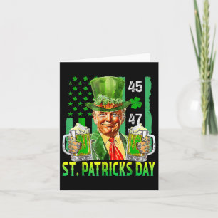 Trump 2025 American Flag Vintag St. Patricks Day Karte