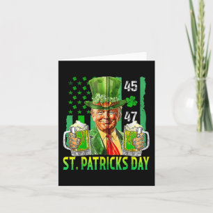 Trump 2025 American Flag Vintag St. Patricks Day Karte