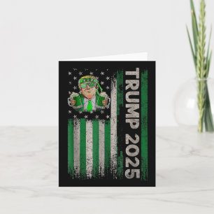 Trump 2025 American Flag Vintag St. Patricks Day Karte