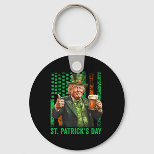 Trump 2025 Amerikanische Flagge Vintage St. Patric Schlüsselanhänger