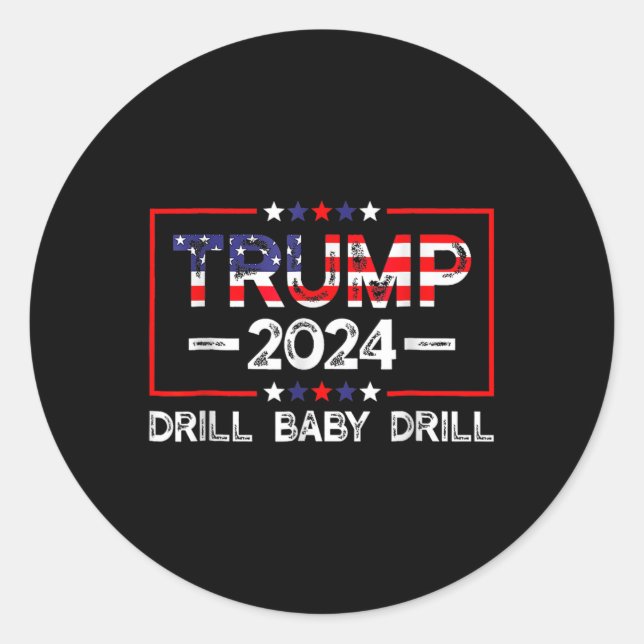 Trump 2025 - Drill von Runder Aufkleber (Vorderseite)