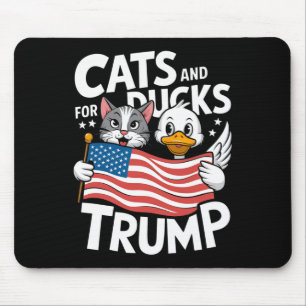 Trump 2025 Kätzchen und Enten unterstützen Donald Mousepad