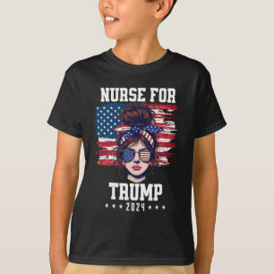 Trump 2025 Krankenschwester Unordentlicher Dutt Am T-Shirt