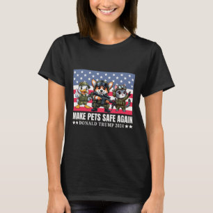 Trump 2025 Lustiger Corgi Hund T-Shirt