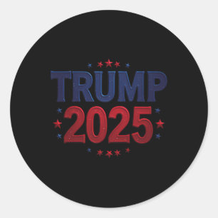 Trump 2025 Präsident 45 Und 47 Retro Vintage 1 Runder Aufkleber