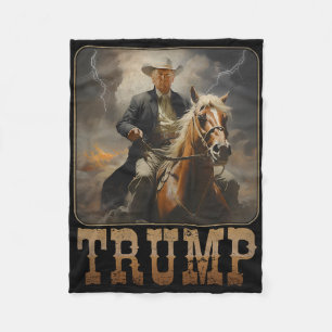 Trump 2025 Präsident Cowboy Reitpferd Western U Fleecedecke