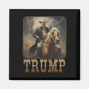 Trump 2025 Präsident Cowboy Reitpferd Western U Magnet