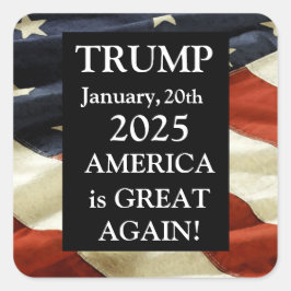 TRUMP 2025 QUADRATISCHER AUFKLEBER