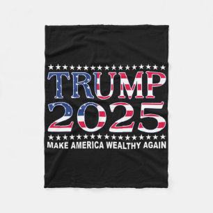 Trump 2025 USA-Flagge Mach Amerika wieder reich Fleecedecke