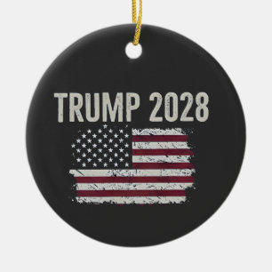 Trump 2028 Amerikanische Flagge Wahl Präsident  Keramik Ornament