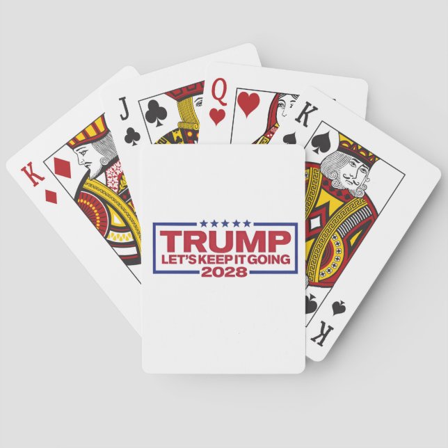 Trump 2028 Behalte es uns Spielkarten (Rückseite)