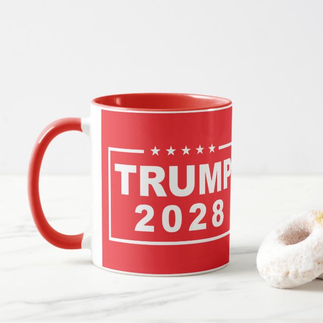 Trump 2028 Funny President Donald Trump Tasse (Mit Donut)