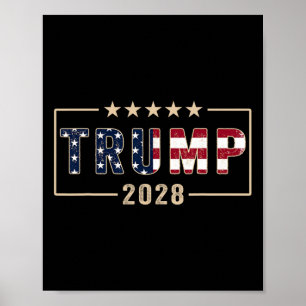Trump 2028 Shirt Abstimmung Donald Trump Flag 2028 Poster