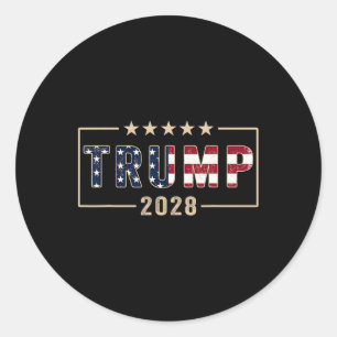 Trump 2028 Shirt Abstimmung Donald Trump Flag 2028 Runder Aufkleber