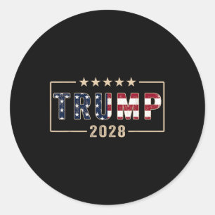 Trump 2028 Shirt Abstimmung Donald Trump Flag 2028 Runder Aufkleber