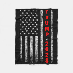 Trump 2028 Wähle Donald Trump Amerika Us Flagge Vi Fleecedecke
