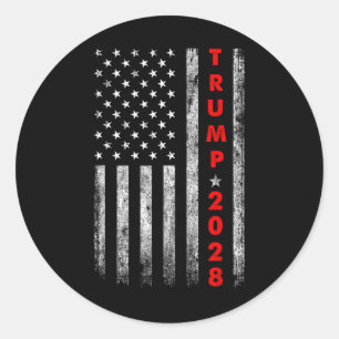 Trump 2028 Wähle Donald Trump Amerika Us Flagge Vi Runder Aufkleber