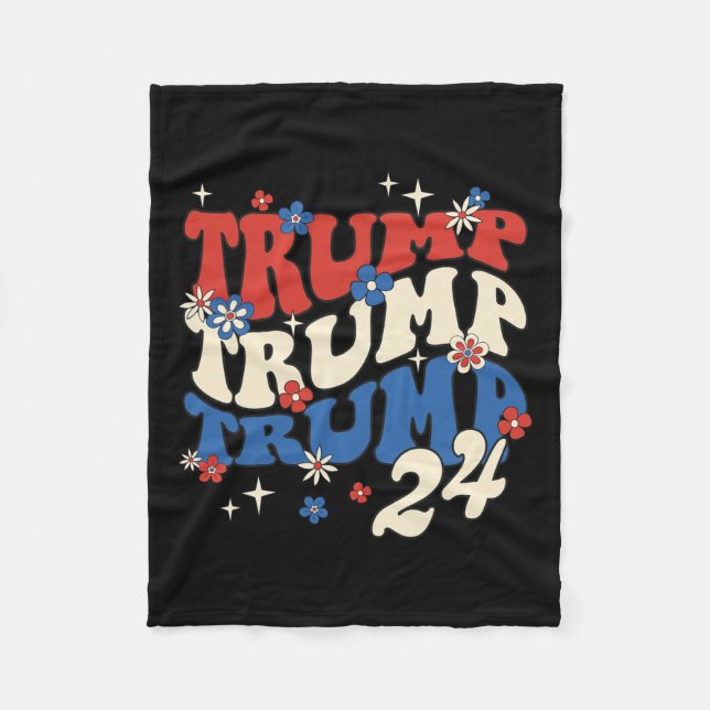 Trump 24 Groovy Retro 2024 Fleecedecke (Vorderseite)