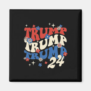 Trump 24 Groovy Retro 2024 Magnet