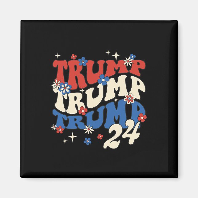 Trump 24 Groovy Retro 2024 Magnet (Vorne)