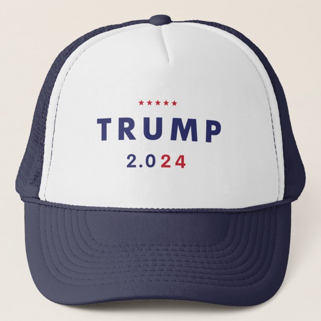 Trump 2.0 2024 Trucker Hat Truckerkappe (Vorderseite)