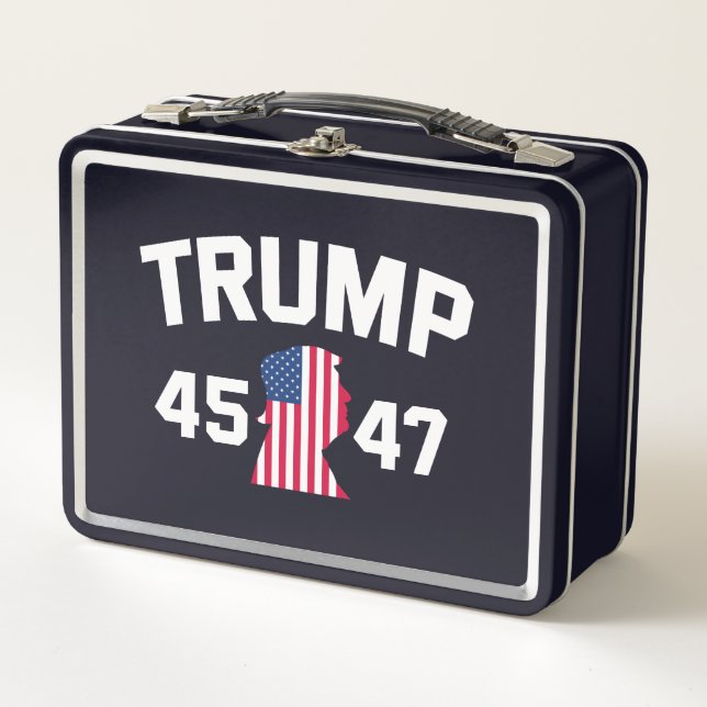 Trump 45 47 2024 Präsident Metall Brotdose (Vorderseite)
