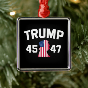 Trump 45 47 2024 Präsident Ornament Aus Metall