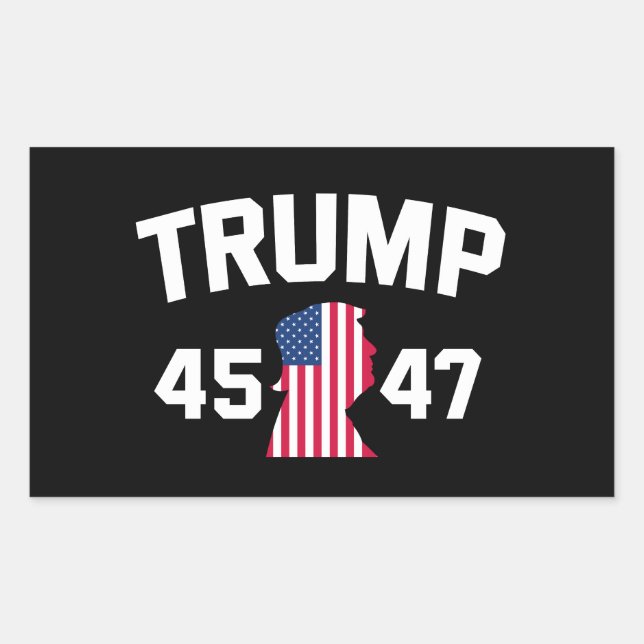 Trump 45 47 2024 Präsident Rechteckiger Aufkleber (Vorderseite)