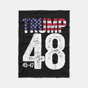Trump 45-47-48 American Flag 2028 Präsident Fleecedecke