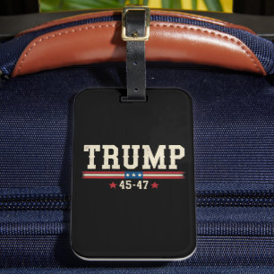 Trump 45 47 American USA Flag Retro Vintag Gepäckanhänger