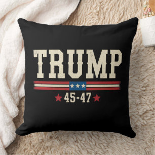 Trump 45 47 American USA Flag Retro Vintag Kissen