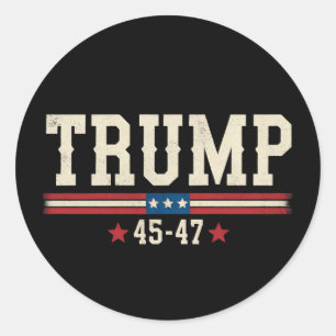 Trump 45 47 American USA Flag Retro Vintag Runder Aufkleber
