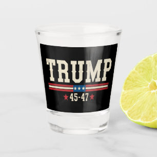 Trump 45 47 American USA Flag Retro Vintag Schnapsglas