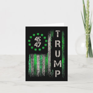Trump 45 47 Amerikanische Flagge Vintage St. Patri Karte