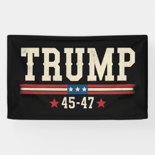 Trump 45 47 Amerikanische USA-Flagge Retro Vintage Banner