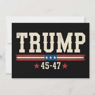 Trump 45 47 Amerikanische USA Flagge Retro Vintage Einladung