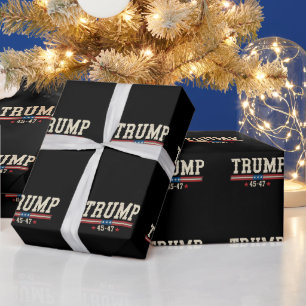 Trump 45 47 Amerikanische USA Flagge Retro Vintage Geschenkpapier