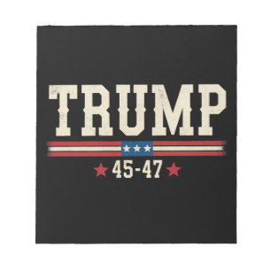 Trump 45 47 Amerikanische USA Flagge Retro Vintage Notizblock