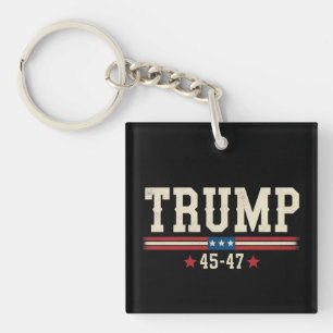 Trump 45 47 Amerikanische USA Flagge Retro Vintage Schlüsselanhänger