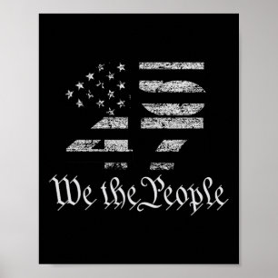 Trump 45-47 Flag 2024 Präsidentschaftswahl Poster