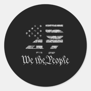 Trump 45-47 Flag 2024 Präsidentschaftswahl Runder Aufkleber