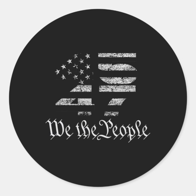 Trump 45-47 Flag 2024 Präsidentschaftswahl Runder Aufkleber (Vorderseite)