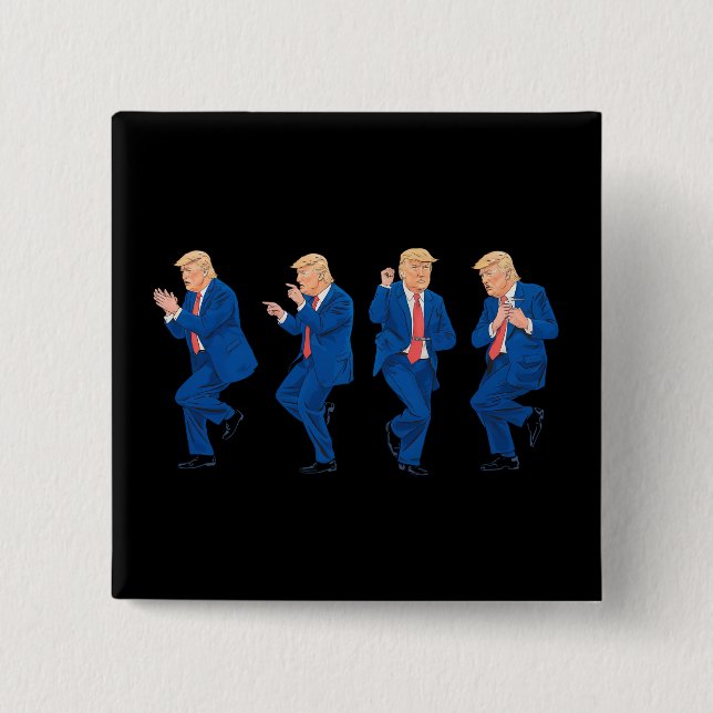 Trump 45 47 Funny Dance Dancing USA Präsident Button (Vorderseite)