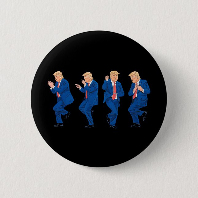 Trump 45 47 Funny Dance Dancing USA Präsident Button (Vorderseite)